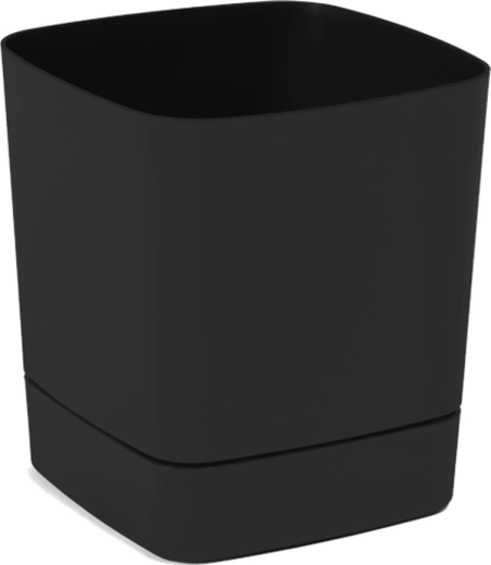 Pot de fleurs avec soucoupe Clima 16 × 16 cm, noir, mat