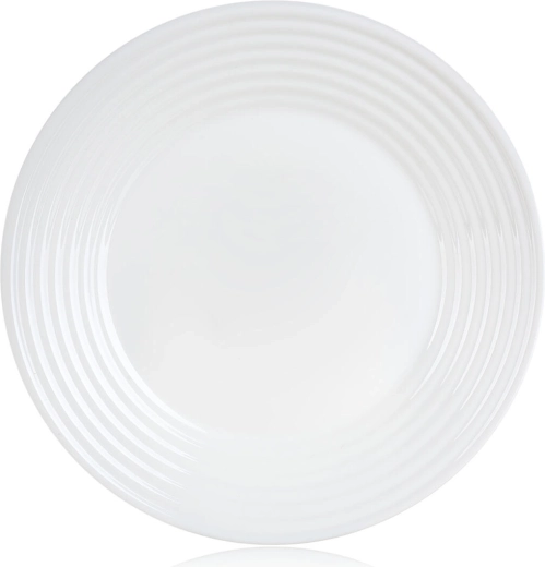 Harena flat plate 25 cm white glass