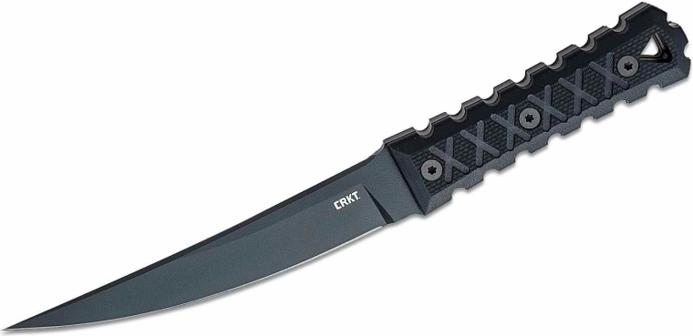 CRKT HZ6 Tactical Knife, Black, G10 Handle, Boltaron Sheath