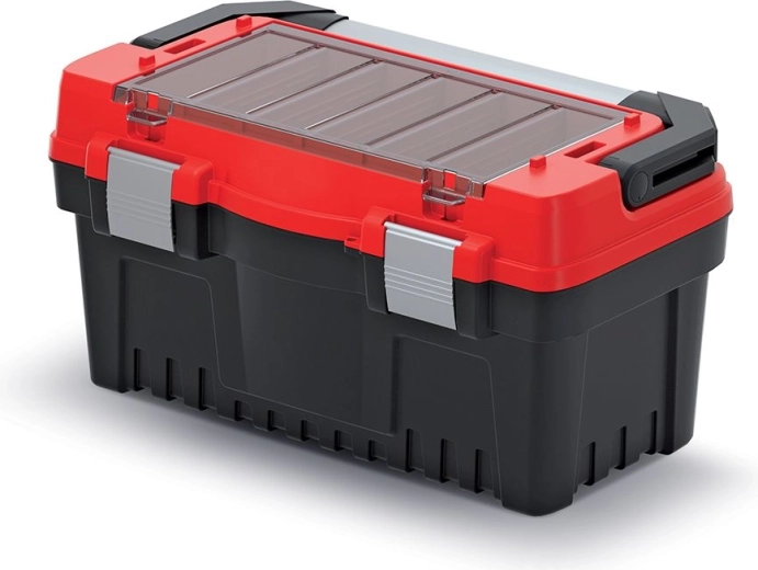 Gereedschapskoffer EVO met metalen handvat en sluitingen, 476 × 260 × 256 mm, rood