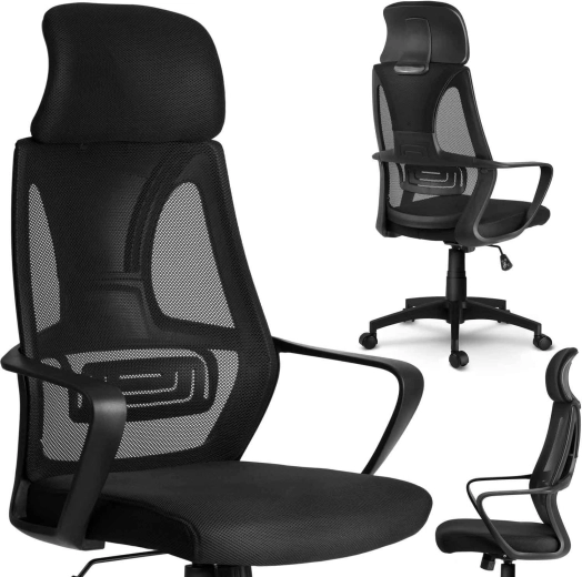 Fauteuil de bureau Praga en micro-maille noir