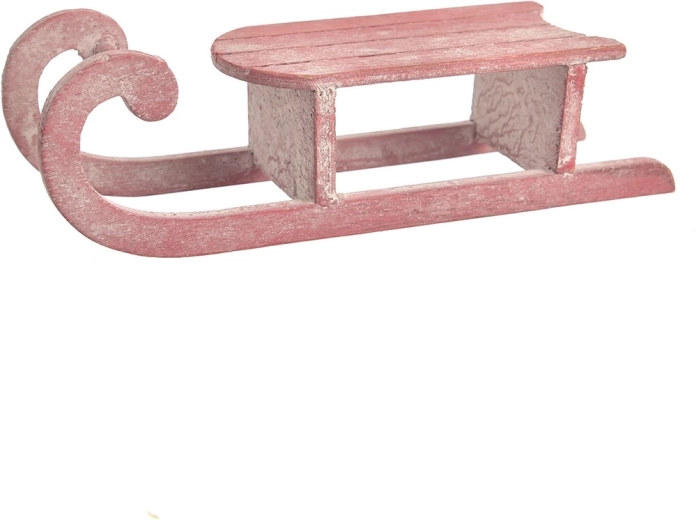 Træslæde rød – dekoration 20 cm