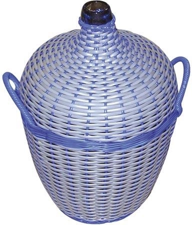 Wickered demijohn with glass 34 l – mixed colors