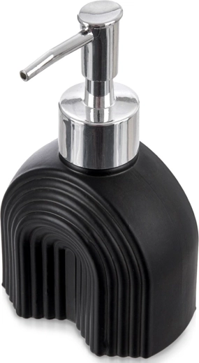 Dispenser per sapone in vetro, nero, 180 ml