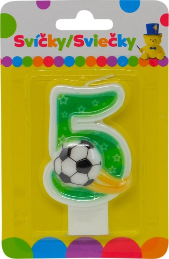 Birthday cake candle with ball – number 5