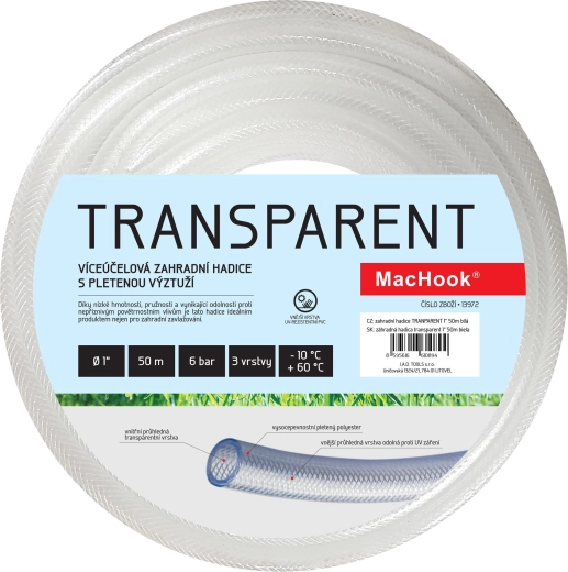 Prozorna vrtna cev 1″, 50 m, bela