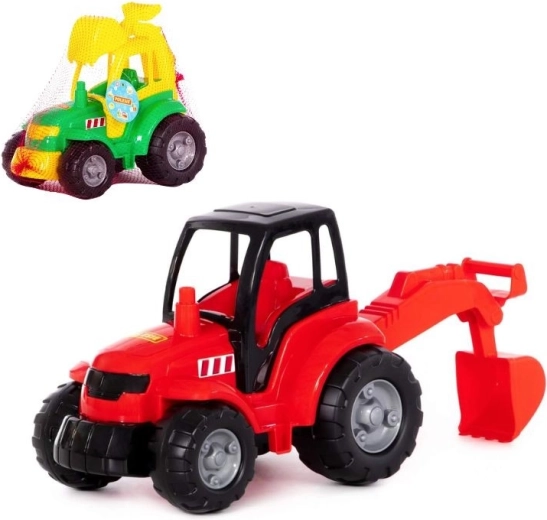 Tracteur en plastique avec pelle excavatrice pour enfants