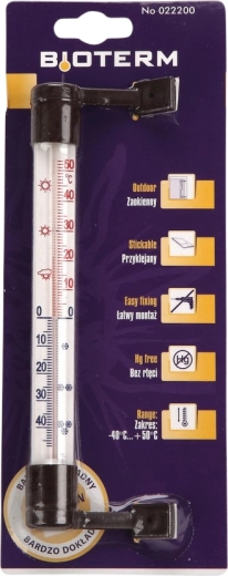 Okenski termometer za lepljenje ali privijačenje 19 × 1,9 cm
