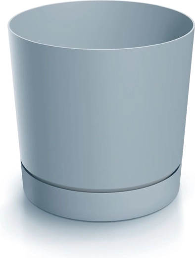 Vaso con sottovaso TUBO P 17,8 cm grigio chiaro