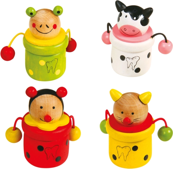 Boîtes en bois pour dents d'animaux 4 pcs