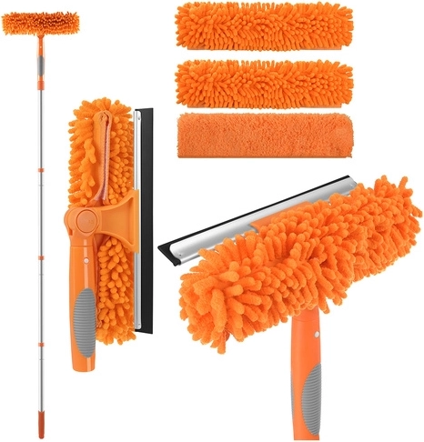 Lavavetri telescopico 3in1 RUHHY 1,8 m con tergivetro e microfibre