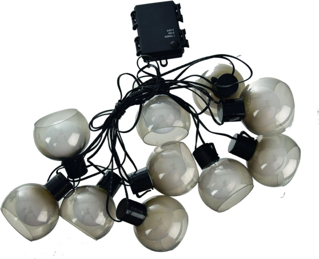 Łańcuch świetlny LED ze szklanymi osłonkami, żółte światło, 2 m, 10 LED