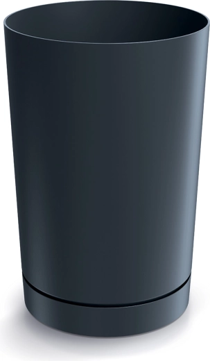 Cache-pot Tubo 30 cm anthracite avec soucoupe