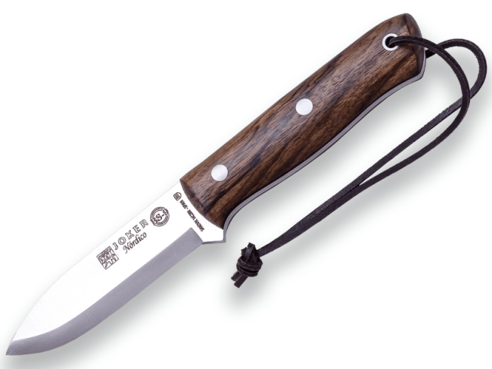 Joker Nordico outdoor knife 10 cm, walnut wood, leather sheath