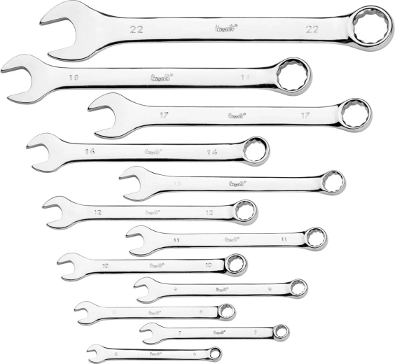 Zestaw kluczy płasko-oczkowych 6–22 mm, 12 sztuk