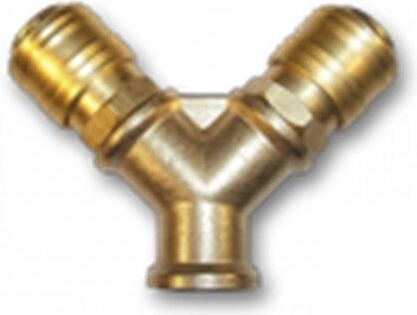 Raccord en laiton en Y pour tuyau avec filetage intérieur 3/8" et deux raccords rapides