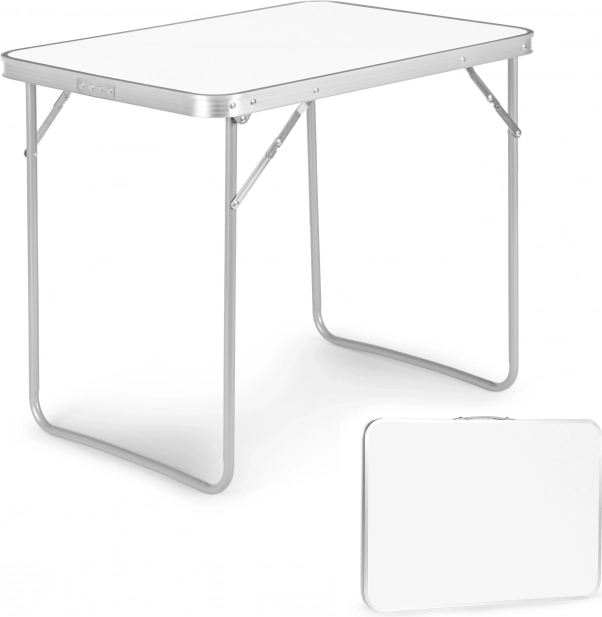 Multigarden skládací kempingový stůl 80 × 60 cm bílý