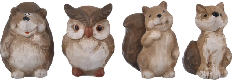 Decorative terracotta animal figurine 9 cm (mix of 4 variants)