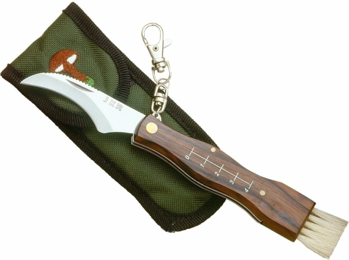 JOKER folding mushroom knife 7 cm with wooden handle and nylon sheath
