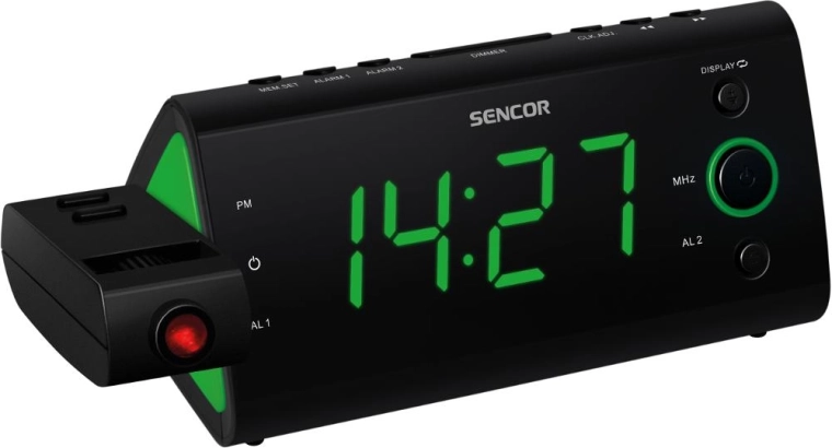 Sencor clock radio with time projection SRC 330 GN