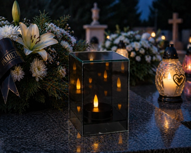 LED lantern in a cube shape 10 × 10 × 15 cm