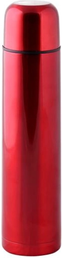 Stainless steel thermos with stop valve TORO 1 l red
