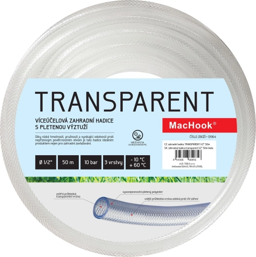 Vrtna cev Transparent 1/2", 50 m, bela