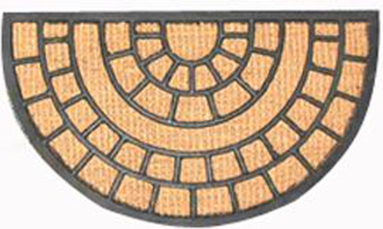 Deurmat halve cirkel van kokos en rubber 40 × 70 cm