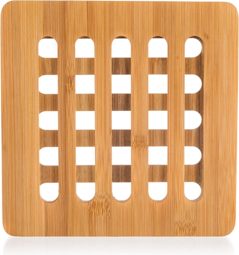 Sottopentola in bambù per stoviglie calde 16 × 16 cm BRILLANTE