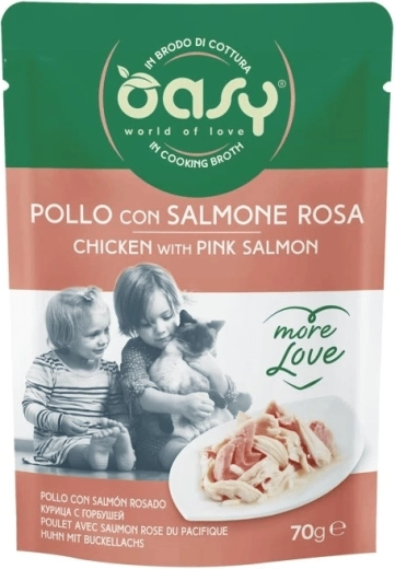 Oasy sachet poulet au saumon 70 g