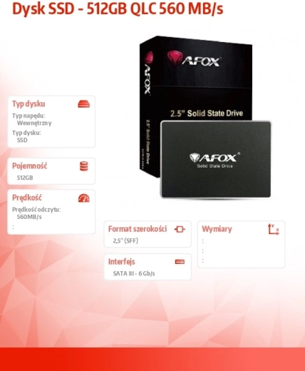 SSD Drive 512 GB QLC 560 MB/s