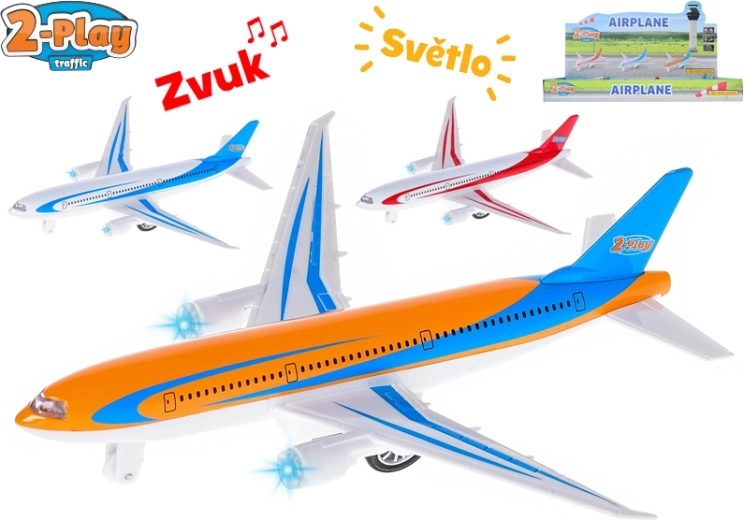 Aereo di linea in metallo 2-Play 18,5 cm con luce e suono