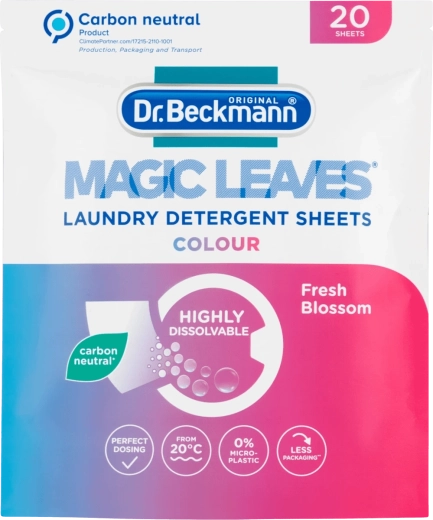Dr. Beckmann Magic Leaves Color – Waschtücher für Buntwäsche 20 Stk.