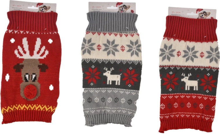 Maglione natalizio per animali domestici 21 × 35 cm (3 varianti)