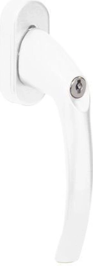 Zamykatelná klika na plastová okna a dveře RICHTER, bílá hliníková