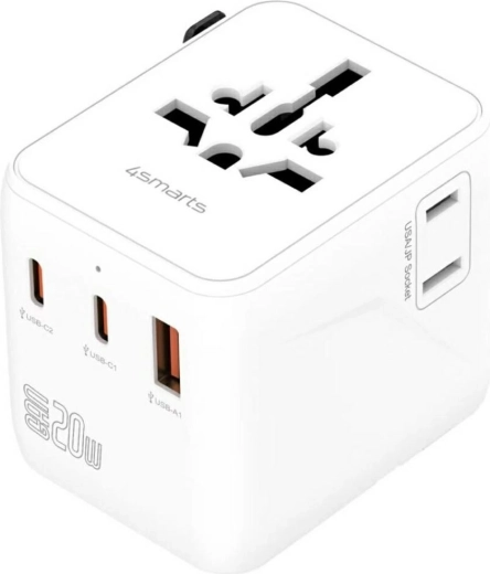Adattatore da viaggio 20W GaN NOMAD con 2x USB‑C e 1x USB‑A