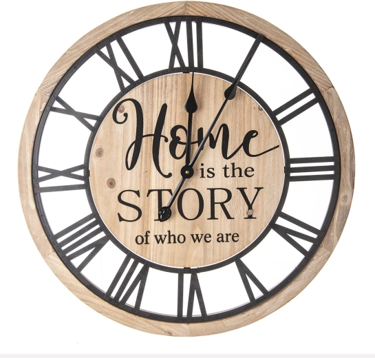 Orologio da parete Home 60 cm in legno e metallo