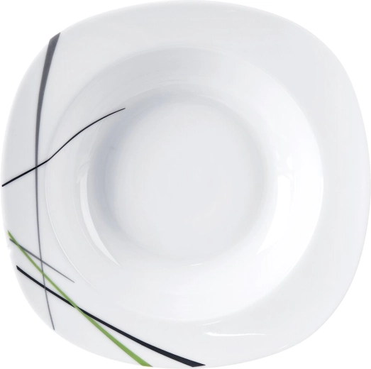 Dyb firkantet portions-/pastatallerken Green 21 × 21 cm