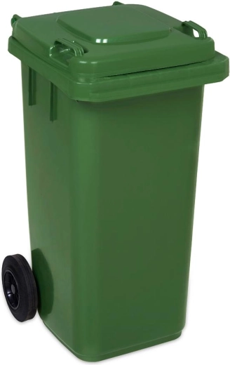 Plastic Wheelie Bin 120 L Green on Wheels
