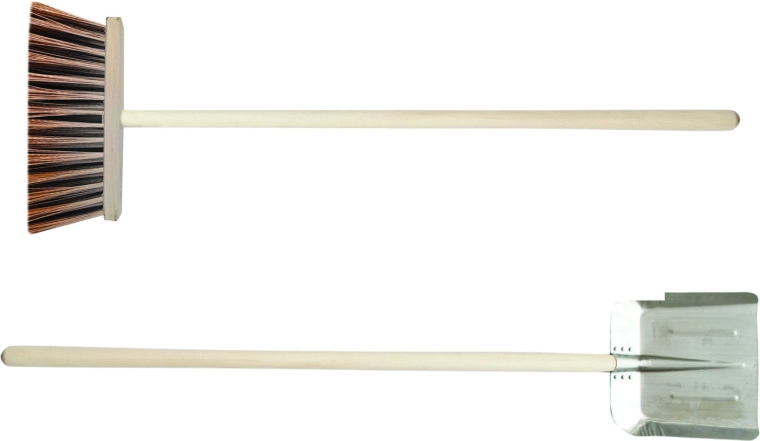 Extra starke Aluminiumschaufel mit Holzstiel 130 cm + Besen