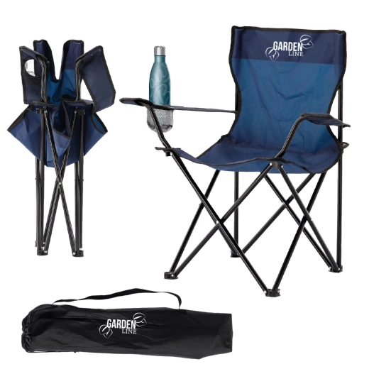 Skládací turistická a rybářská židle modrá 50 × 50 × 80 cm