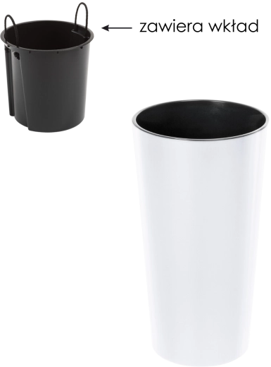 Cache-pot Lilia 14 cm avec insert – blanc