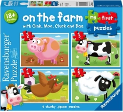 Mijn eerste puzzels: Op de boerderij 4-in-1