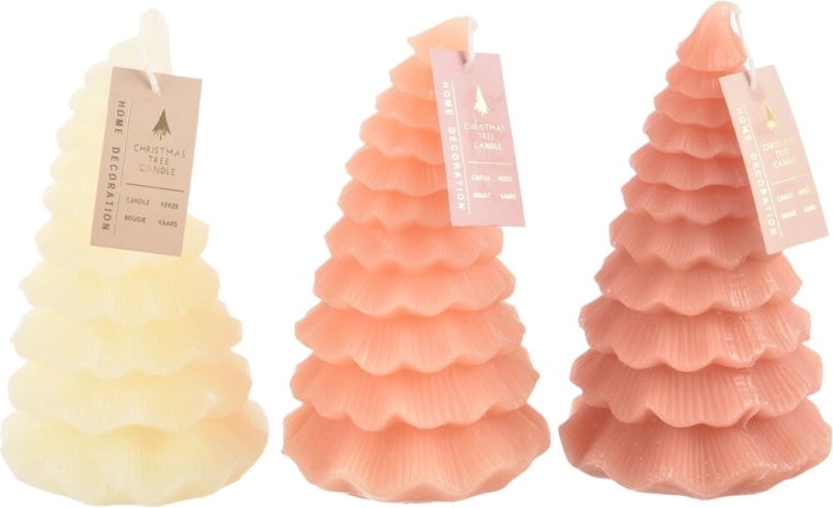Candela decorativa a forma di albero di Natale 18 cm (3 varianti)