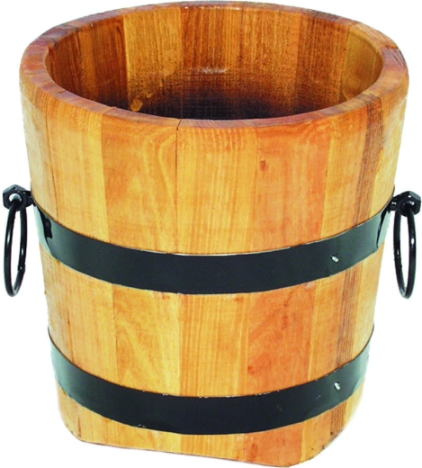 Drveni cvjetnjak 40 × 40 cm s metalnim obručima