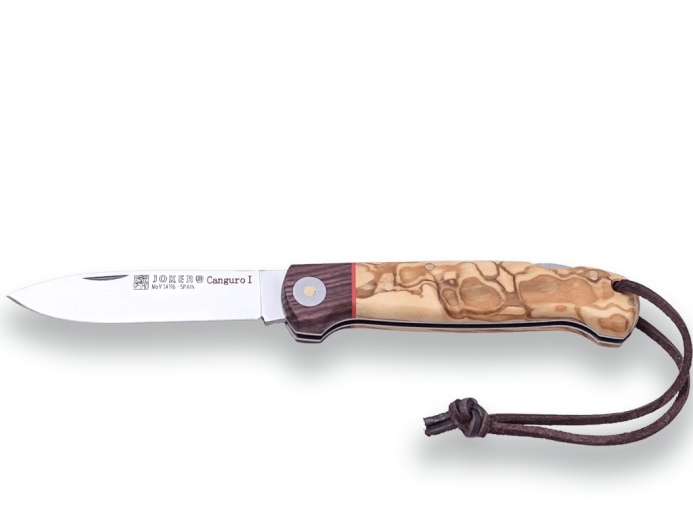 Joker Canguro pocket hunting knife 8.5 cm, olive and rosewood with lanyard