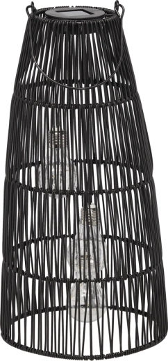 Lanterne métallique solaire noire 47 cm