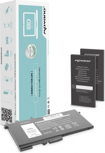 Movano batteria per Dell Latitude 5280, 5480, 5495 e 5580 (3DDDG) 3000 mAh 34 Wh