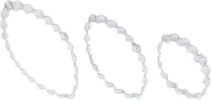 Set of Cookie Cutters – Oval with Scalloped Edge, 3 pcs