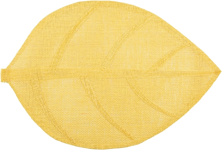 Set de table en forme de feuille jaune 33 × 48 cm